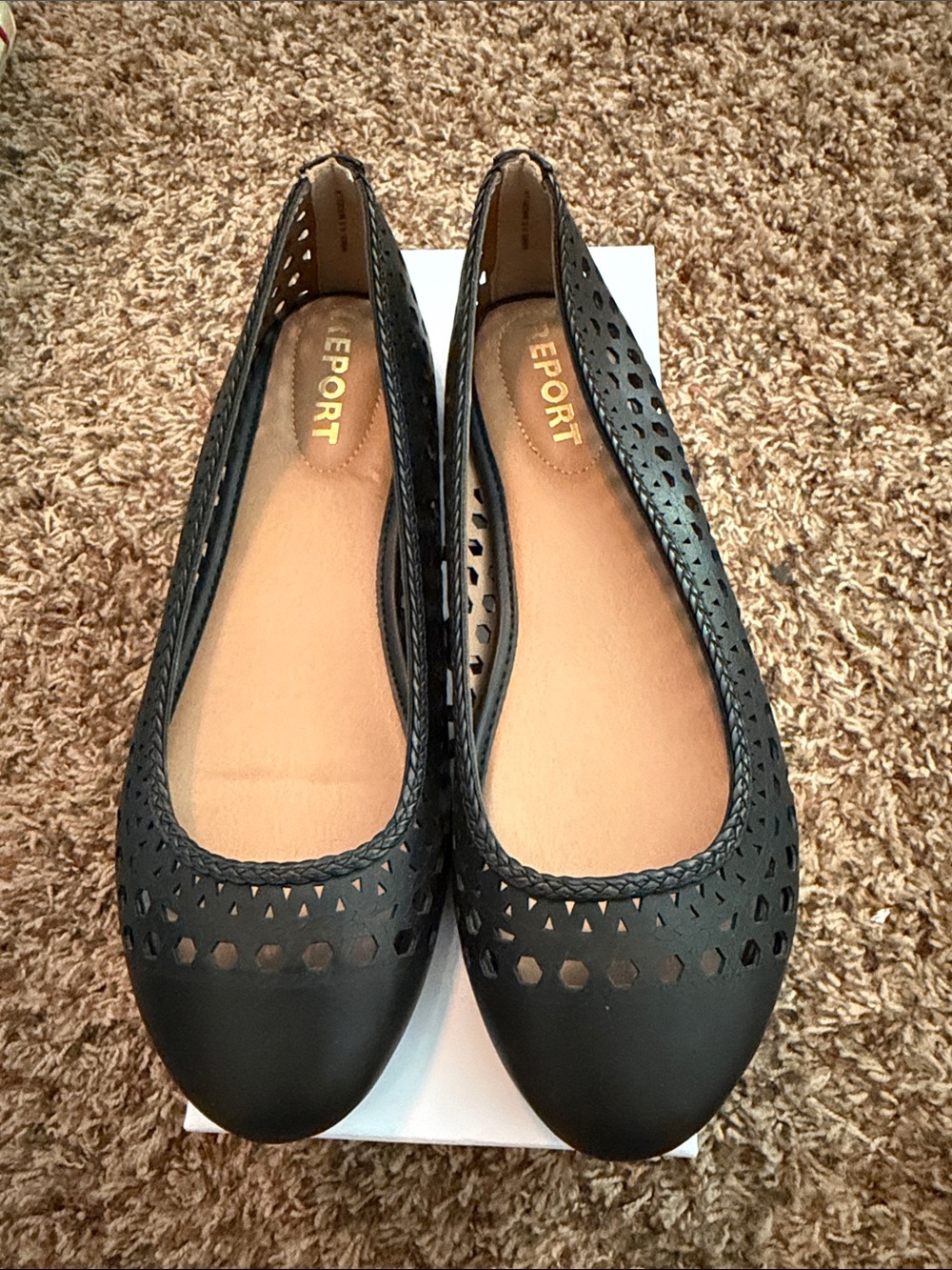 New never worn Report Black Women's Perforated Slip-On Flats